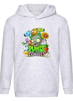 Худі рослини проти зомбі (plants vs zombie 002) сіре, 116-128-140-152-164 розмір
