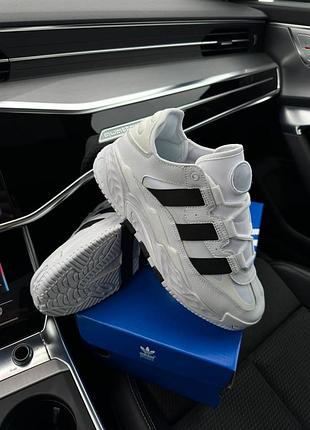 Мужские кроссовки adidas originals niteball prm white black 2