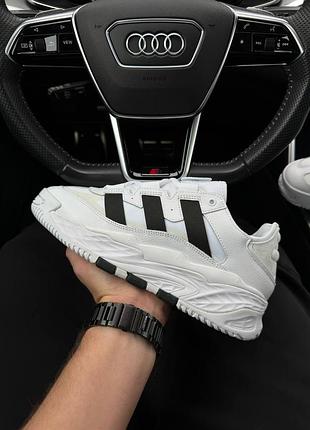Мужские кроссовки adidas originals niteball prm white black 8