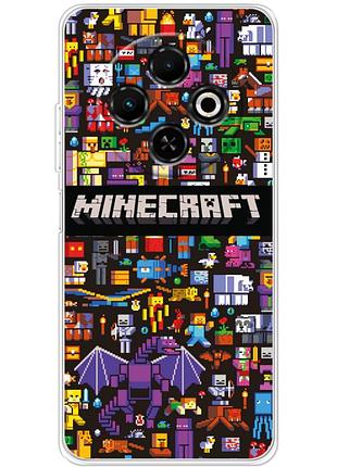 Чехол силиконовый с картинкой на tecno spark 30c (майнкрафт, minecraft)