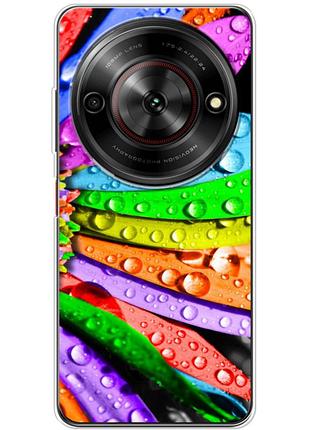 Чехол силиконовый с картинкой на zte nubia focus 5g (цветные листья)