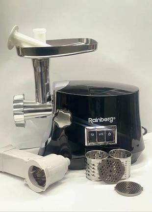 Мясорубка электрическая rainberg rb-2272 с дополнительными насадками 3800w черный