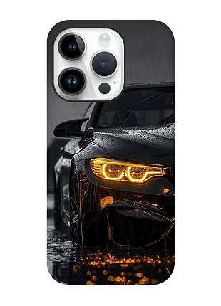 Матовый черный чехол на apple iphone 14 pro авто (принт 400)
