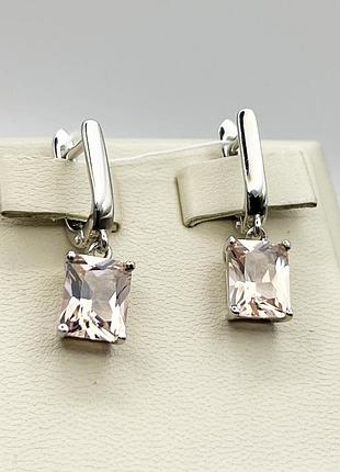 Сережки срібні з морганітом 5,58 г