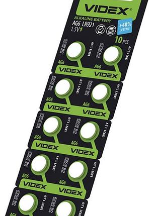 10шт годинникових батарейок videx ag 6/lr921 blister card
