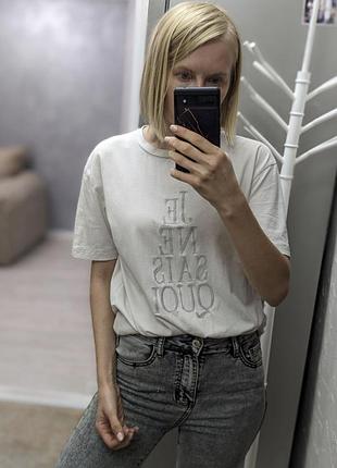Футболка mango в красивом состоянии светло-бежевая 2