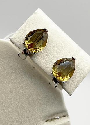 Сережки серебряные с султанитом 3,46 г