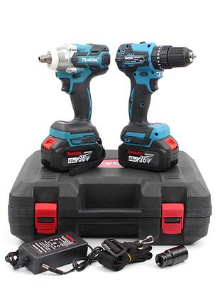 Набір акумуляторний makita 2в1 гайковерт dwt301, шуруповерт dwt485