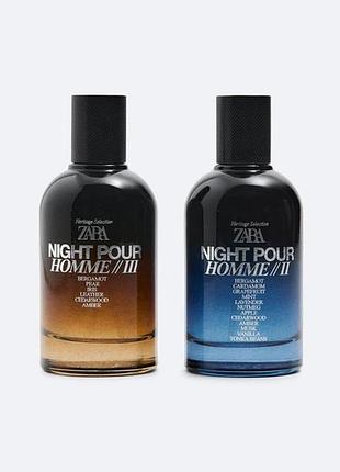 Набір парфумів для чоловіків zara night pour homme ii + night pour homme iii 2х100мл