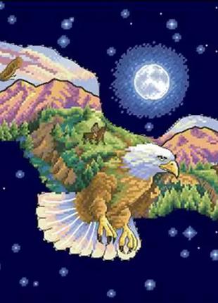 Набір для вишивання "bald eagle". aida 14ct,blue 45*38 см. без нанесения на канву схемы.