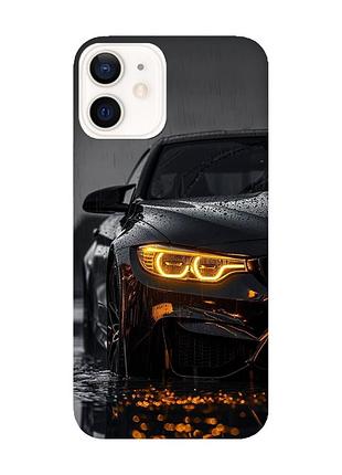 Матовий чорний чохол на apple iphone 12 / 12 pro (6.1) авто (принт 400)