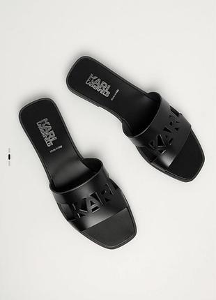 Шкіряні шльопанці karl lagerfeld