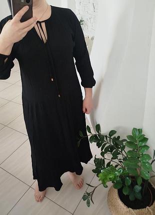 Черное платье макси