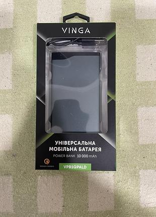 Повербанк vinga 10000 qc3.0+pd 3 ports lcd metal 18w 10000mah black