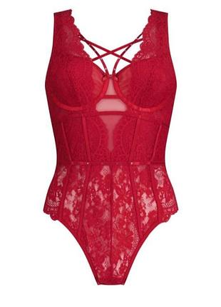 Новий червоний мережевий боді від hunkemoller