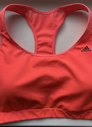 Спортивний бюстгальтер adidas яскраво-коралового кольору технологія climacool жіночий хl