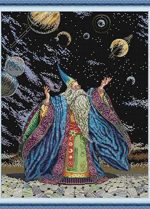 Набор для вышивания по нанесённой на канву схеме “wizard”. aida 14ct printed , 44*54см.