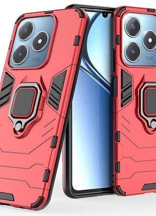 Чехол fiji ring для realme c63 (rmx3939) бронированный бампер с кольцом подставкой красный
