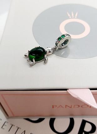 Серебряный шарм (бусина) pandora "черепаха" пандора подарок для женщин