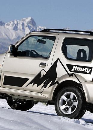 Вінілова наліпка на авто " горы jimny "