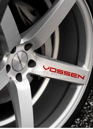 Червоні 13 см наклейки на диски vossen воссен легкозаймисті