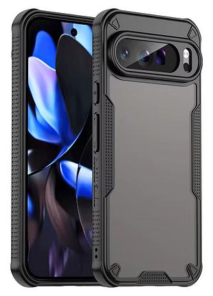 Противоударный чехол frosted pc airbag для google pixel 9 pro xl черный матовый