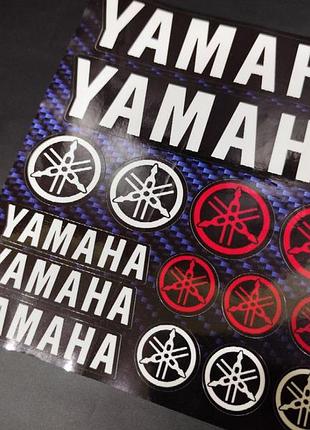 Стикерпак пак наклейки на мотоцикл бак пластик ямаха yamaha черный ламинированые
