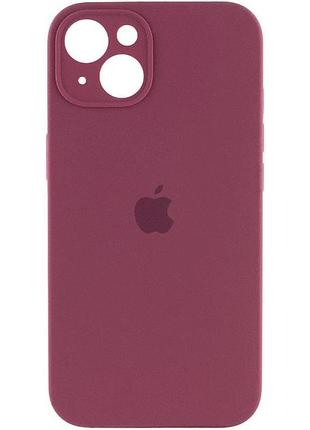 Чехол fiji silicone case full camera для apple iphone 15 plus бампер накладка с защитой камеры plum