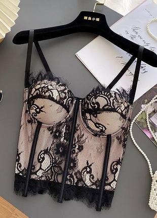 Отримали в кількості 🖤🖤🖤 розкішні корсети  чорне мережево + підклад нюд є чашки та кісточки, на гачках розміри: s, m, l