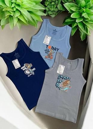 Детские майки хлопок для мальчика турция baykar арт 2526 teddy bear комплект 3 шт 6-158-164 см 11-12 лет