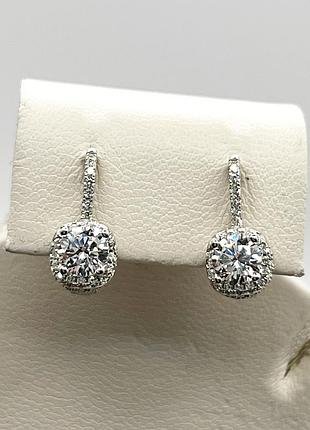 Сережки серебряные с кубическим цирконием 4,05 г