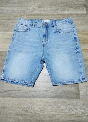 Мужские брендовые джинсовые шорты zara , размер 34 , светло-синие .