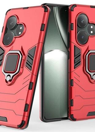 Чехол fiji ring для realme gt 6 / gt 6t 5g (rmx3851 / rmx3853) бронированный с кольцом подставкой красный