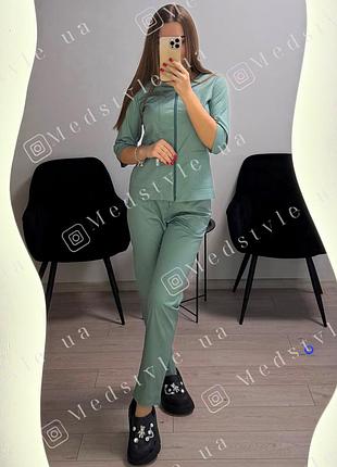 Женский медицинский костюм коттон-стрейч 44
