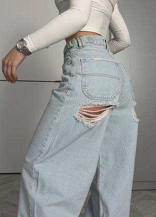 Джинси baggy з розрізами позаду