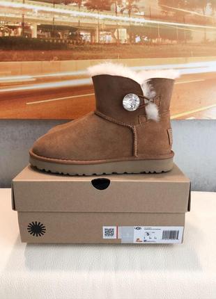 Ugg mini chestnut 💎svarovski💎угги женские зимние с мехом3 фото