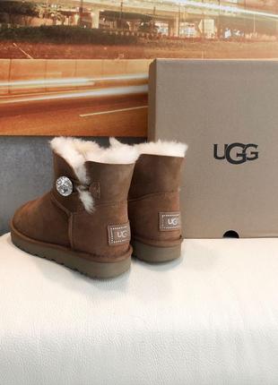 Ugg mini chestnut 💎svarovski💎угги женские зимние с мехом4 фото