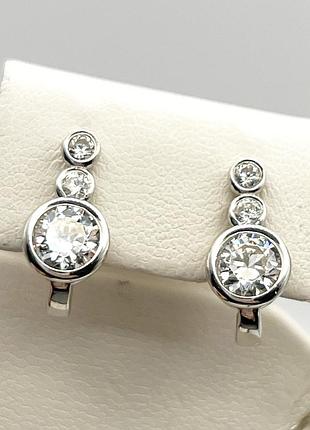 Сережки серебряные с кубическим цирконием 4,04 г