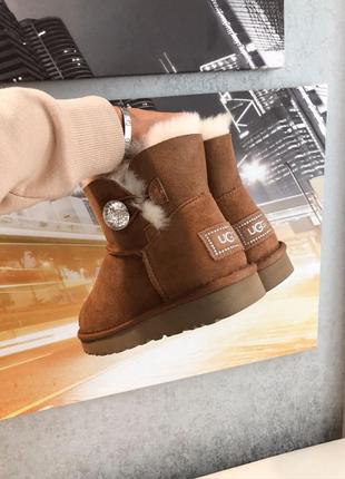 Ugg mini chestnut 💎svarovski💎угги женские зимние с мехом5 фото