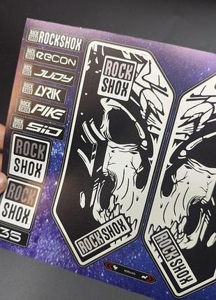 Матовые белые наклейки на вилку перья рокшок рок шок rock shox велосипеда пайк 35 рекон лирик джуди рекон реба
