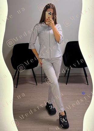 Женский медицинский костюм коттон-стрейч 44