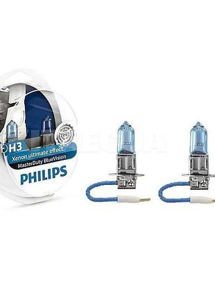 Комплект галогеновых ламп philips 13336mdbvs2 h3 70w 24v pk22s masterduty bluevision