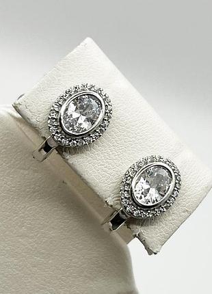 Сережки серебряные с кубическим цирконием 3,12 г