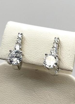 Сережки серебряные с кубическим цирконием 4,18 г