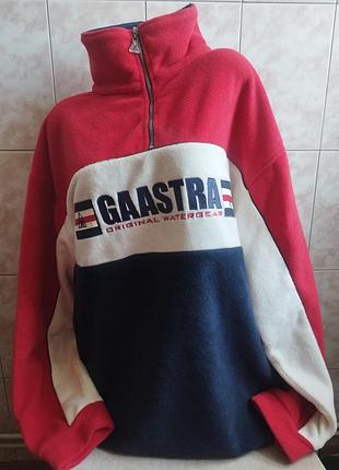 Винтажный флисовый джемпер gaastra с молнией на шее