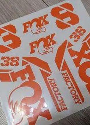 Оранжевая без фона наклейки на велосипед вилку перья фокс 38 fox фактори factory