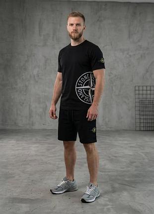 Чоловічий костюм stone island | костюм двійка stone island | футболка stone island | шорти stone island | літній комплект stone island