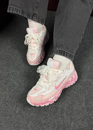 Женские кроссовки nike p-6000 white&amp;pink