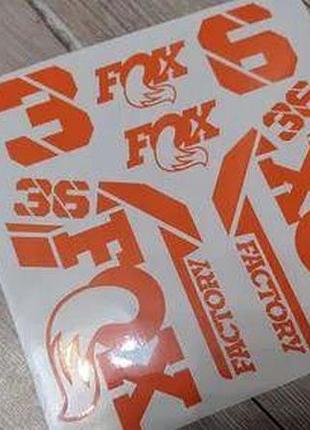 Оранжевая без фона наклейки на велосипед вилку перья фокс 36 fox фактори factory
