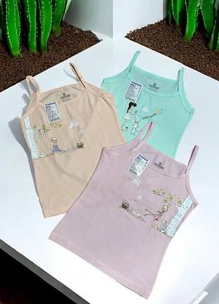 Комплект 3шт хлопковые детские майки для девочек baykar арт 4862 девочка